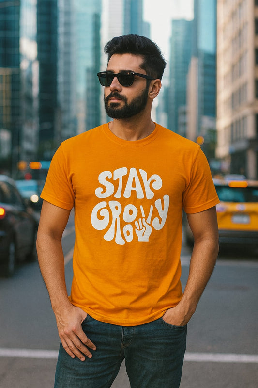 TOOFIT  trendy printed Men's Super Combed Cotton Rich Solid  Round Neck Regular Fit Half Sleeve T-Shirt