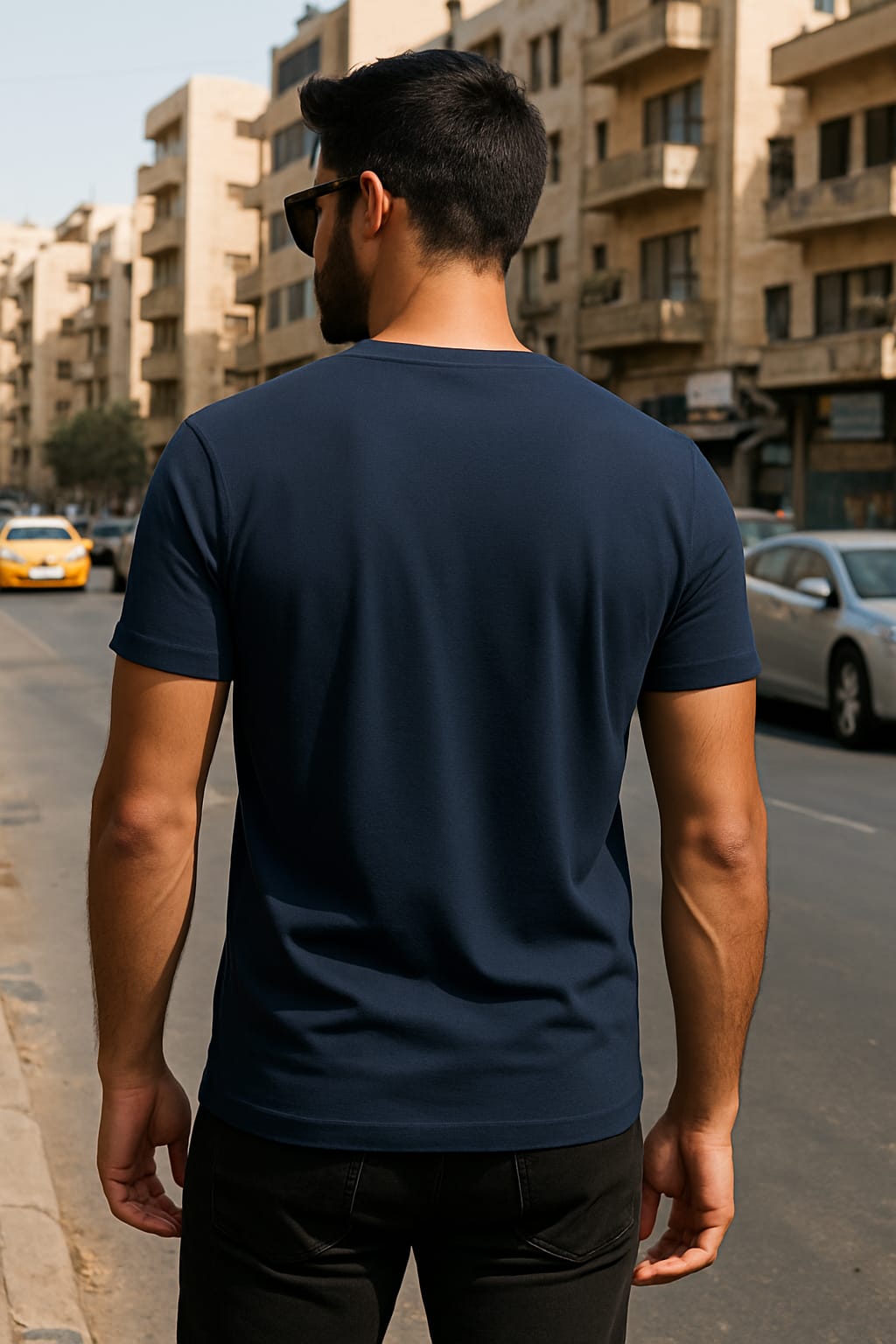 TOOFIT  trendy printed Men's Super Combed Cotton Rich Solid  Round Neck Regular Fit Half Sleeve T-Shirt NEVI BLUE