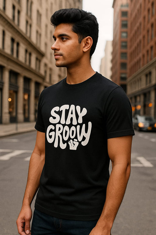 TOOFIT  trendy printed Men's Super Combed Cotton Rich Solid  Round Neck Regular Fit Half Sleeve T-Shirt