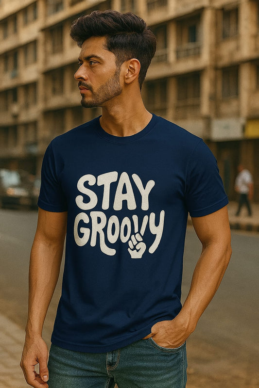 TOOFIT  trendy printed Men's Super Combed Cotton Rich Solid  Round Neck Regular Fit Half Sleeve T-Shirt